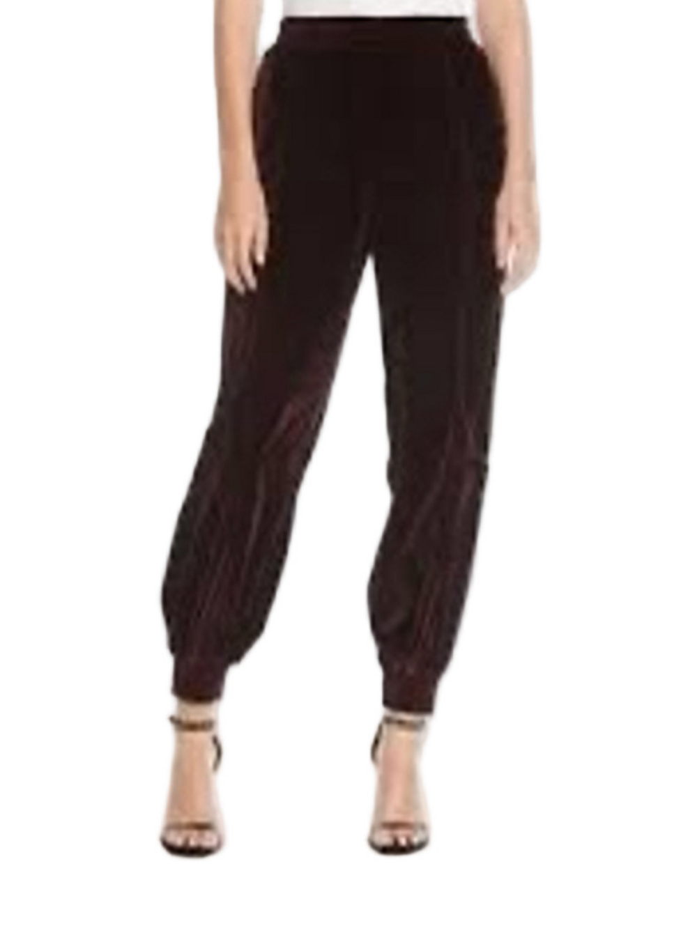 Women's 7 For All Mankind Velvet Jogger Pants Brown Velour High Rise Pants